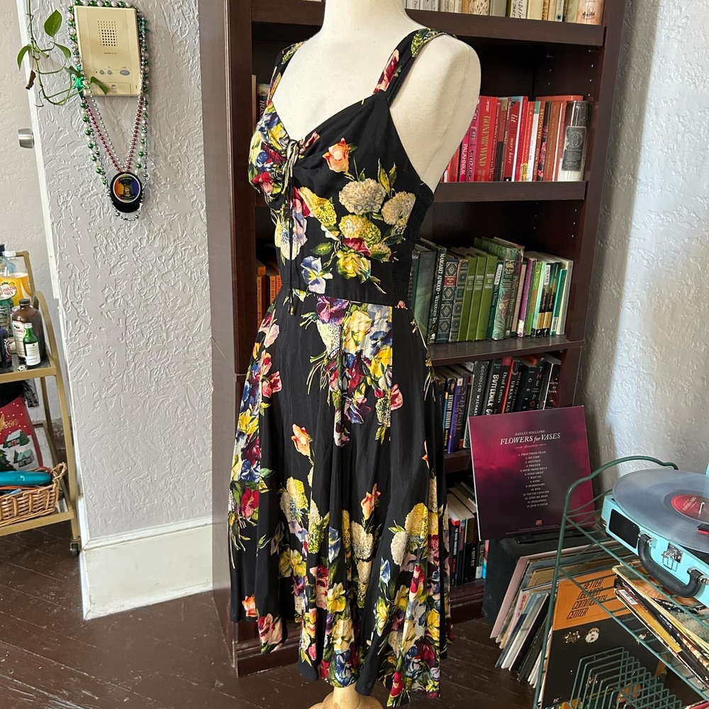 Floral Black Dress - Picture 3 of 4